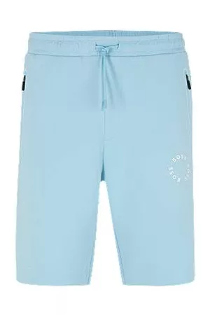 HUGO BOSS Uomo Pantaloncini - Bermuda in misto cotone con tasche con zip e logo circolare