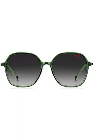 HUGO BOSS Donna Occhiali da sole - Occhiali da sole verdi con aste in acciaio inox