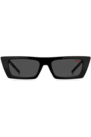HUGO BOSS Occhiali da sole in acetato nero con monogramma 3D