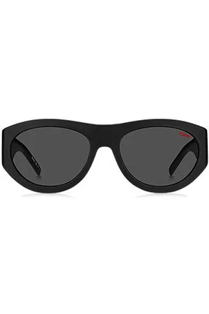 HUGO BOSS Uomo Occhiali da sole - Occhiali da sole in acetato nero con monogramma 3D