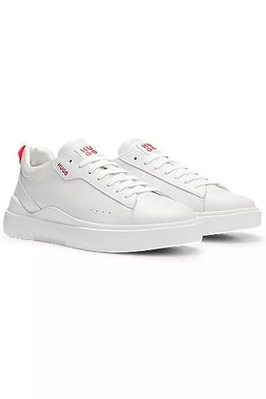 HUGO BOSS Uomo Sneakers - Sneakers in pelle con dettaglio con logo scomposto