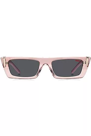 HUGO BOSS Occhiali da sole in acetato rosa con monogramma 3D