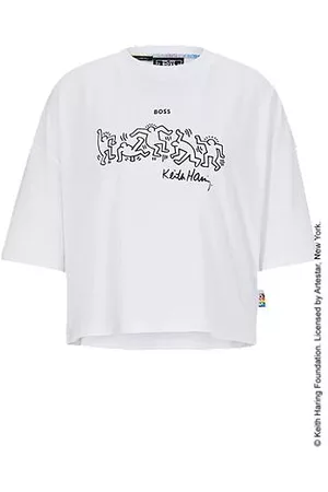 HUGO BOSS Donna T-shirt - X Keith Haring T-shirt in cotone con grafica con logo
