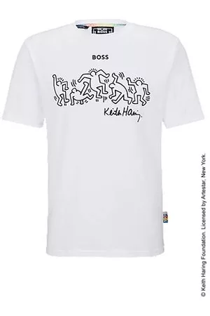 HUGO BOSS Uomo T-shirt - X Keith Haring T-shirt in cotone con speciale grafica con logo