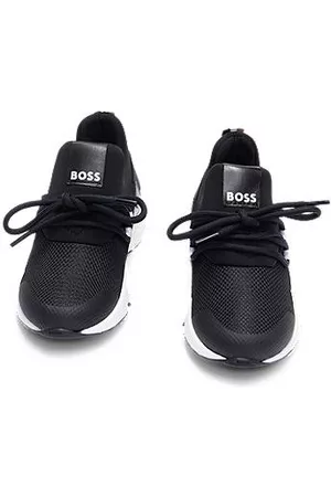 HUGO BOSS Sneakers per bambini stile basket con fascia brandizzata