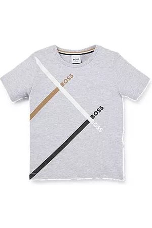 HUGO BOSS Bambino T-shirt - T-shirt per bambini slim fit in cotone con righe tipiche del marchio