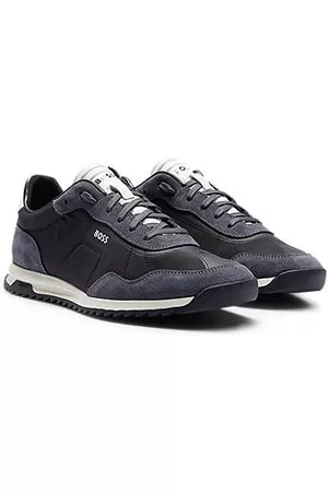 HUGO BOSS Uomo Sneakers basse - Low-top trainers in mixed materials with washed effect