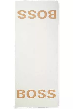 HUGO BOSS Donna Sciarpe - Sciarpa realizzata in Italia in chambray con logo jacquard