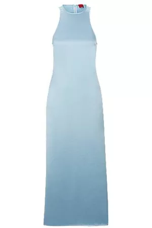 HUGO BOSS Donna Vestiti lunghi - Maxi vestito in satin con dettaglio originale sulla parte posteriore