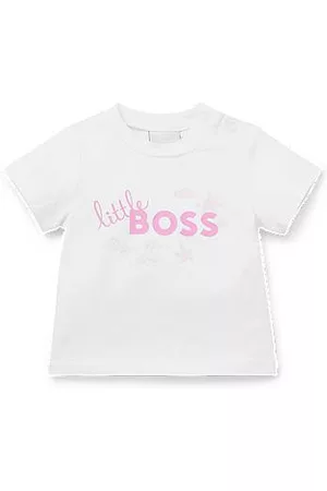 HUGO BOSS Neonati T-shirt - T-shirt per neonati in cotone elasticizzato con logo stampato