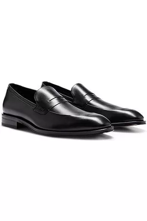HUGO BOSS Uomo Scarpe stringate e mocassini - Mocassini penny in pelle italiana con mascherina e vaschetta e dettaglio brandizzato