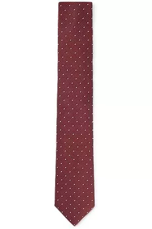 HUGO BOSS Uomo Papillon - Cravatta in misto seta con motivo a pois