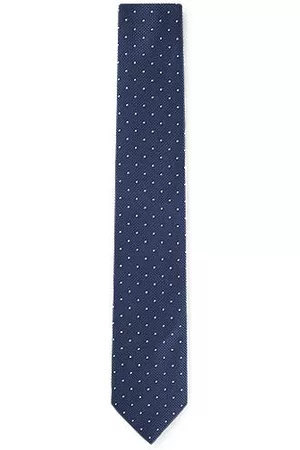 HUGO BOSS Uomo Papillon - Cravatta in misto seta con motivo a pois