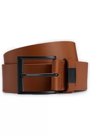 HUGO BOSS Uomo Cinture vintage - Cintura in pelle italiana con passante brandizzato