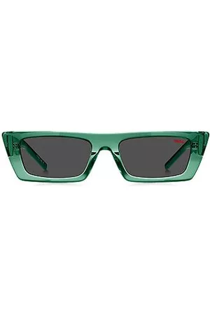HUGO BOSS Uomo Occhiali da sole - Occhiali da sole in acetato verde con loghi scomposti