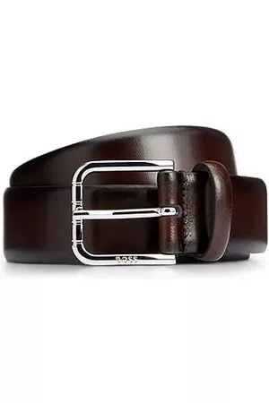 HUGO BOSS Uomo Cinture vintage - Cintura realizzata in Italia in pelle lucida con fibbia brandizzata