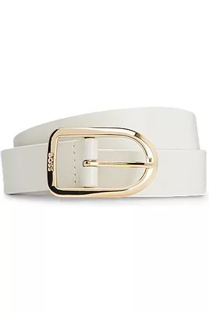 HUGO BOSS Donna Cinture vintage - Cintura in pelle italiana con fibbia dorata