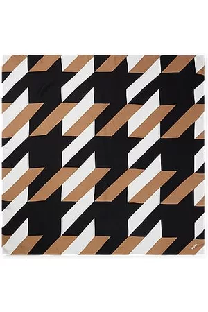 HUGO BOSS Donna Sciarpe - Foulard quadrato in pura seta con stampa esclusiva