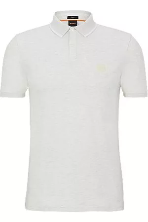 HUGO BOSS Uomo Polo - Polo slim fit in cotone elasticizzato con toppa con logo