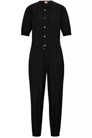 HUGO BOSS Donna Tute e salopette - Tuta jumpsuit con cintura, bottoni automatici e zip nascosta