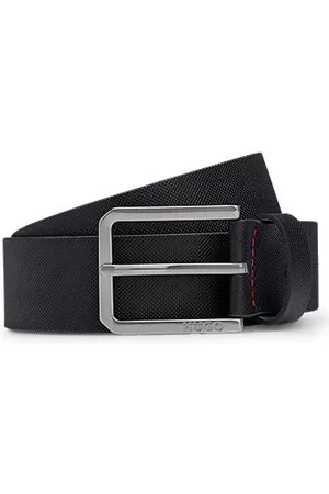 HUGO BOSS Uomo Cinture vintage - Cintura in pelle lavorata con fibbia con logo