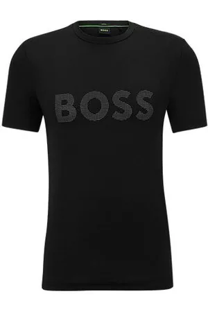 HUGO BOSS Uomo T-shirt con logo - T-shirt slim fit con logo decorativo riflettente