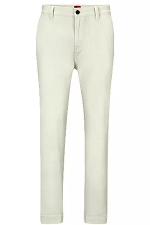 HUGO BOSS Uomo Pantaloni chinos - Chino dal fit affusolato con vita ad altezza regolare in gabardine di cotone
