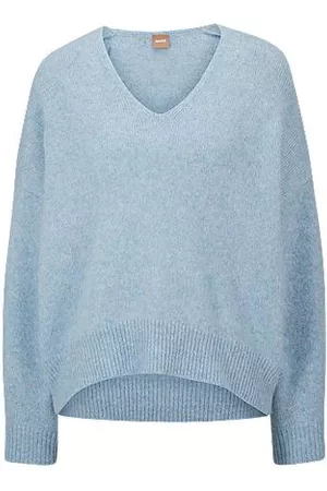 HUGO BOSS Donna Maglioni - Maglione relaxed fit con scollo a V con alpaca e lana
