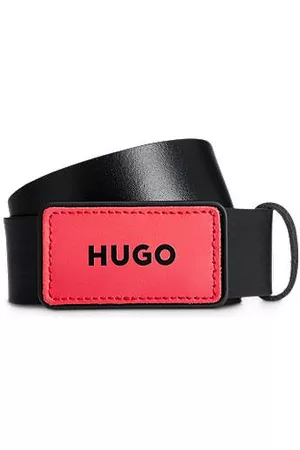 HUGO BOSS Uomo Cinture vintage - Cintura in pelle con toppe intercambiabili per la fibbia