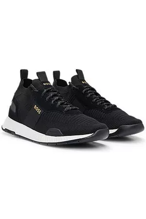 HUGO BOSS Uomo Sneakers a calza - Sock sneakers in maglia lavorata con logo