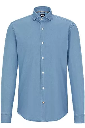HUGO BOSS Uomo Camicie casual - Camicia casual fit in denim di puro cotone