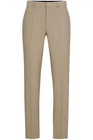 HUGO BOSS Uomo Pantaloni chinos - Pantaloni regular fit in tessuto elasticizzato con micromotivo