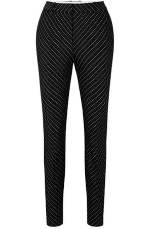 HUGO BOSS Donna Pantaloni eleganti - Pantaloni regular fit in lana elasticizzata con motivo gessato diagonale