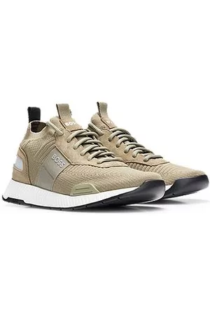 HUGO BOSS Uomo Sneakers a calza - Sock sneakers in maglia lavorata con logo