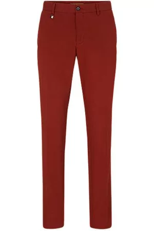 HUGO BOSS Uomo Pantaloni eleganti super skinny - Pantaloni slim fit in cotone elasticizzato con righe tipiche del marchio