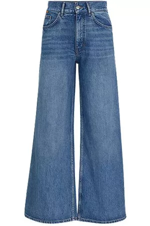 HUGO BOSS Donna Jeans a vita alta - Jeans a vita alta e gamba larga in denim blu