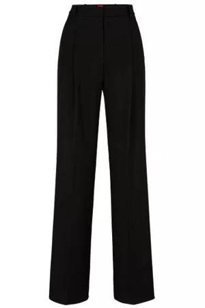 HUGO BOSS Donna Pantaloni eleganti - Pantaloni relaxed fit in tessuto elasticizzato con pieghe sulla parte anteriore