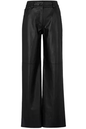 HUGO BOSS Donna Pantaloni - Pantaloni relaxed fit in similpelle con logo goffrato