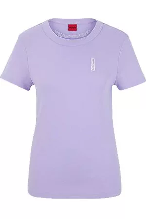 HUGO BOSS Donna T-shirt con logo - T-shirt in puro cotone con logo effetto pennarello