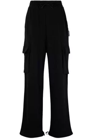 HUGO BOSS Donna Pantaloni cargo - Pantaloni della tuta relaxed fit stile cargo in terry di cotone