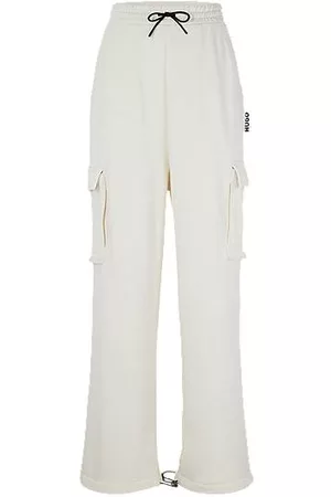 HUGO BOSS Donna Pantaloni cargo - Pantaloni della tuta relaxed fit stile cargo in terry di cotone