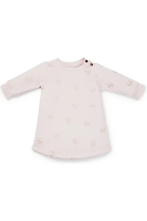 HUGO BOSS Vestito da neonata in misto cotone con logo stampato all-over