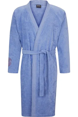HUGO BOSS Vestaglia in cotone con dettagli ricamati