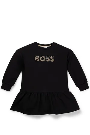 HUGO BOSS Vestito a maniche lunghe da bambina con grafica con logo