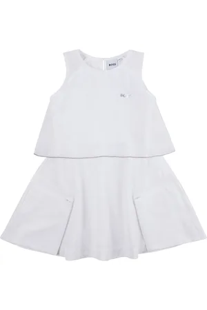 HUGO BOSS Vestito senza maniche per bambine con logo stampato