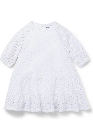 HUGO BOSS Vestito a maniche lunghe da bambina con monogramma