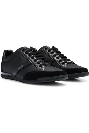 HUGO BOSS Sneakers in materiali misti con pelle scamosciata e similpelle