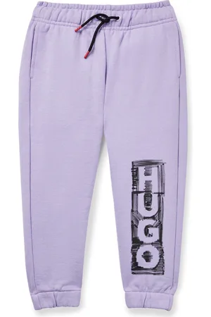 HUGO BOSS Pantaloni della tuta per bambini in misto cotone con logo effetto pennarello