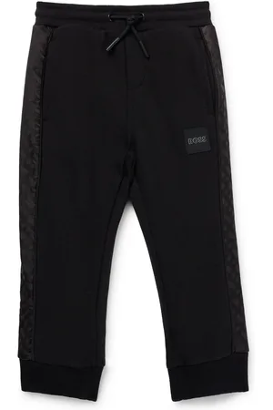 HUGO BOSS Pantaloni della tuta per bambini in misto cotone con inserti con monogrammi