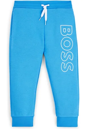 HUGO BOSS Pantaloni della tuta per bambini in misto cotone con logo verticale